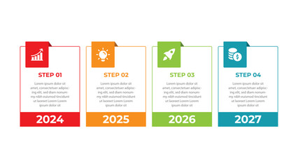 4 Steps Timeline infographic template,Business concept. Can be used for steps, options, business process, workflow, diagram, flowchart concept, timeline. 2