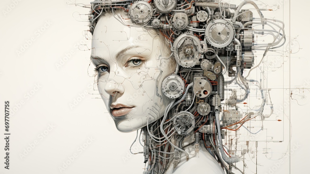 Poster Signifies the integration of machines and humans, focusing on feedback and control mechanisms