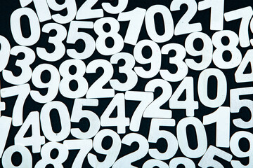 Background or texture of numbers. Finance data concept. Mathematic. Banking or currency. Business and economic growth.
