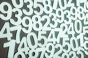 Background or texture of numbers. Finance data concept. Mathematic. Banking or currency. Business and economic growth.
