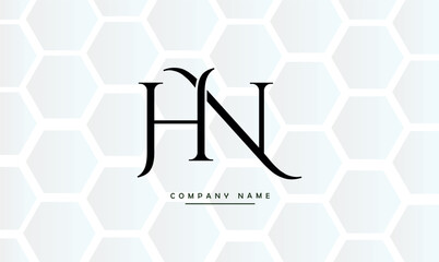 HN, NH, H, N Abstract Letters Logo Monogram