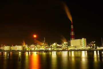 工場夜景風景