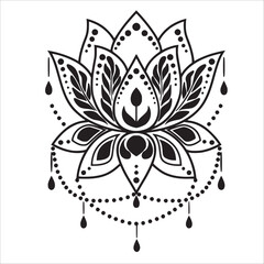 Stylish , fashionable  and awesome Lotus Flower art and illustrator