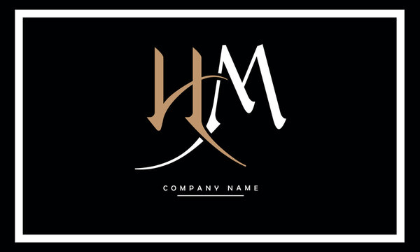 HM, MH, H, M Abstract Letters Logo Monogram