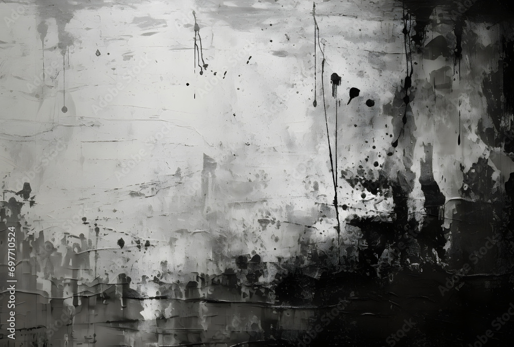 Aufkleber rusty metal surface with cracking texture and background, black and white color