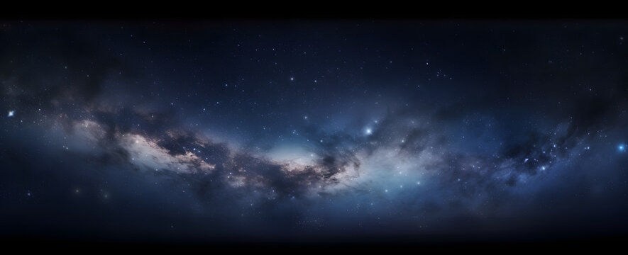 Starry night sky with Milky Way. Image contain soft focus and blur due to long expose and wide aperture