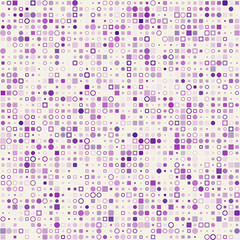 Abstract pattern. Various geometric shapes in multiple colors. Soft pink, mauve, lavender, dusty purple, light gray. Adorable vector illustration.