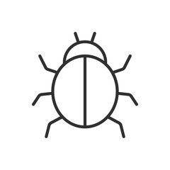 Beetle, linear icon. Line with editable stroke