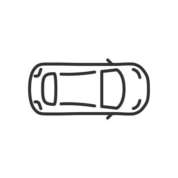 recommend clip art: Car top view, linear icon. Line with editable stroke
