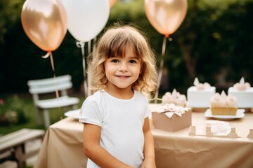 little girl on her birthday outdoor
