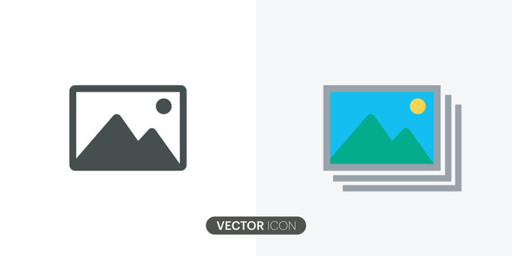 Gallery icon set, image icon, photo gallery icon. Vector illustration perfect for web,photo sign icons set for app or website. Vector illustration