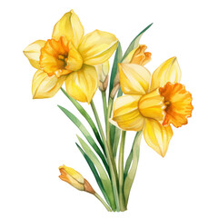 Obraz na płótnie Canvas Narcissus ,illustration watercolor 