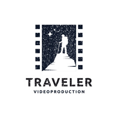 Vector illustration: Silhouette of a climber.