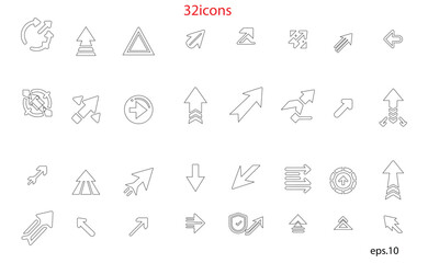 Big black set of arrow symbols. The arrow symbol. Vector collection of arrows. Arrow. Cursor. Simple modern arrows. Illustration in vector format