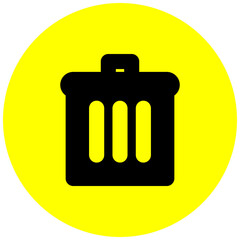 trash can icon, delete icon button on circle background