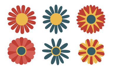 Abstract flowers vector clipart. Spring illustration.