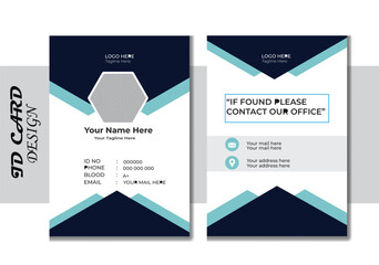 Modern and creative corporate company employee id card template. 