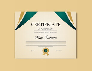 Creative certificate design. Modern business certificate design template. Appreciation & Achievement Certificate Design style with  pattern. Vector illustration