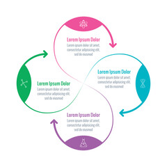 four steps infographic. business infographic. round information template with arrow