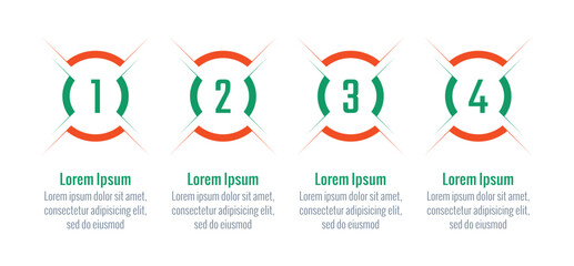 four steps information template. infographic template with four options