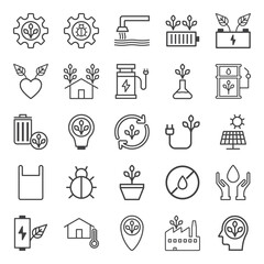Ecology Icon Set Sign Symbol Vector