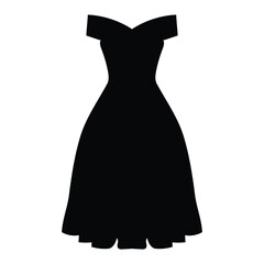 dress silhouette vector isolated black on white background