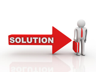 3d illustration business Solution concept