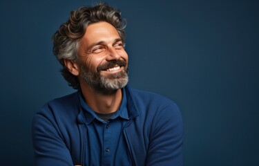 Obraz premium ai, man, happy, portrait, corporate, lifestyle, male, casual clothes, professional, confident. confident businessman or corporate employee put on casual clothes and serious thinking with smiling.