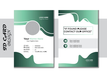 Corporate ID Card Design Template. Simple business Id card design template.