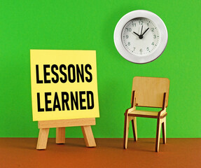 Lessons learned is shown using the text