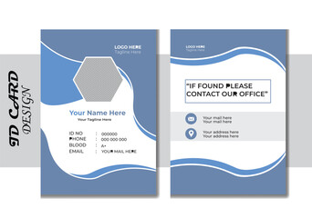 Professional Modern vector id cards template with photo abstract style.