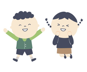 飛び跳ねる子供たち