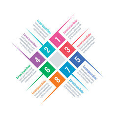 colorful squares infographic template. eight option informational templates. business, annual report, magazine, web, internet infographic template