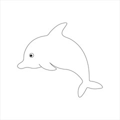 Continuous beautiful one line dolphin drawing art design