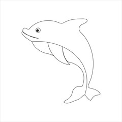 Continuous beautiful one line dolphin drawing art design