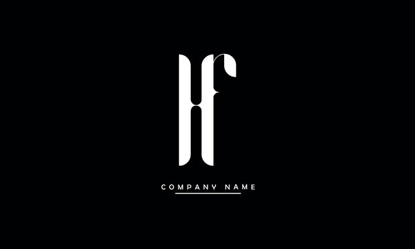 HF, FH, H, F Abstract Letters Logo Monogram