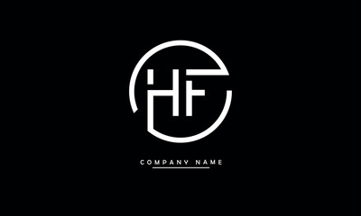 HF, FH, H, F Abstract Letters Logo Monogram - obrazy, fototapety, plakaty