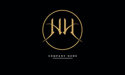 HH Abstract Letters Logo Monogram - obrazy, fototapety, plakaty