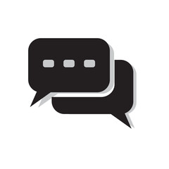 Chat and Speech Bubble Icon on White Background. talk icon chat logo template Vector