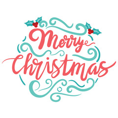 Merry Christmas Lettering Illustration