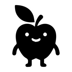 minimal Funny cartoon Character vector silhouette, silhouette, black color, white background 