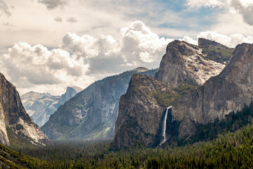 View of the Cathedral Rocks from Tunnel View at Yosemite National Park
