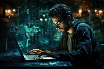 ai, business, engineer, network, technology, innovation, professional, artificial intelligence, developer, development. close up to software engineer, looking at laptop for find some error to fix it.