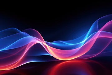 Obraz premium wave, line, art, curve, design, flow, motion, smooth, flowing, gradient. abstract art background image with smooth lines mystery blue color motion curve mix it middle, likes liquid via ai generate.