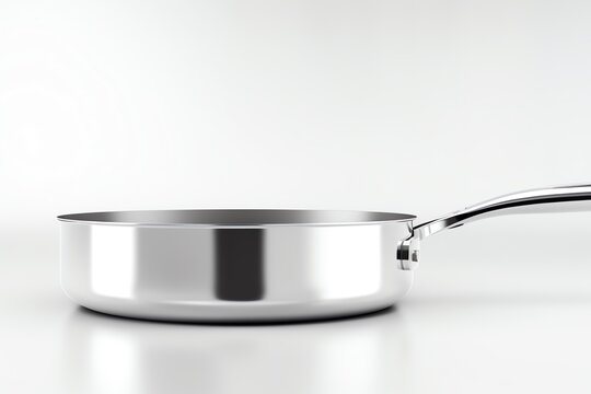 a silver pan with a handle