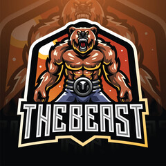 the beast mascot logo design vector with modern illustration concept style for badge, emblem and t shirt printing. angry the beast illustration for sport and e-sport team.