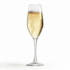  Glass of champagne isolated , generated by AI
