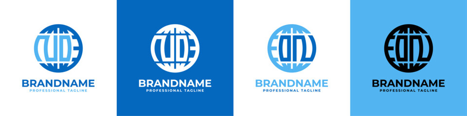 Letter NO and ON Globe Logo Set, suitable for any business with NO or ON initials.