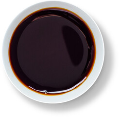 Close up view isolated soy sauce on plain background suitable for your element project. - obrazy, fototapety, plakaty