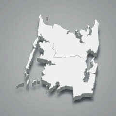 Obraz premium 3d isometric map of Pemba North is a region of Tanzania